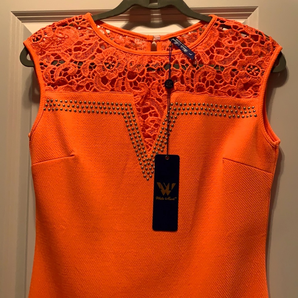 Sleeveless orange dress